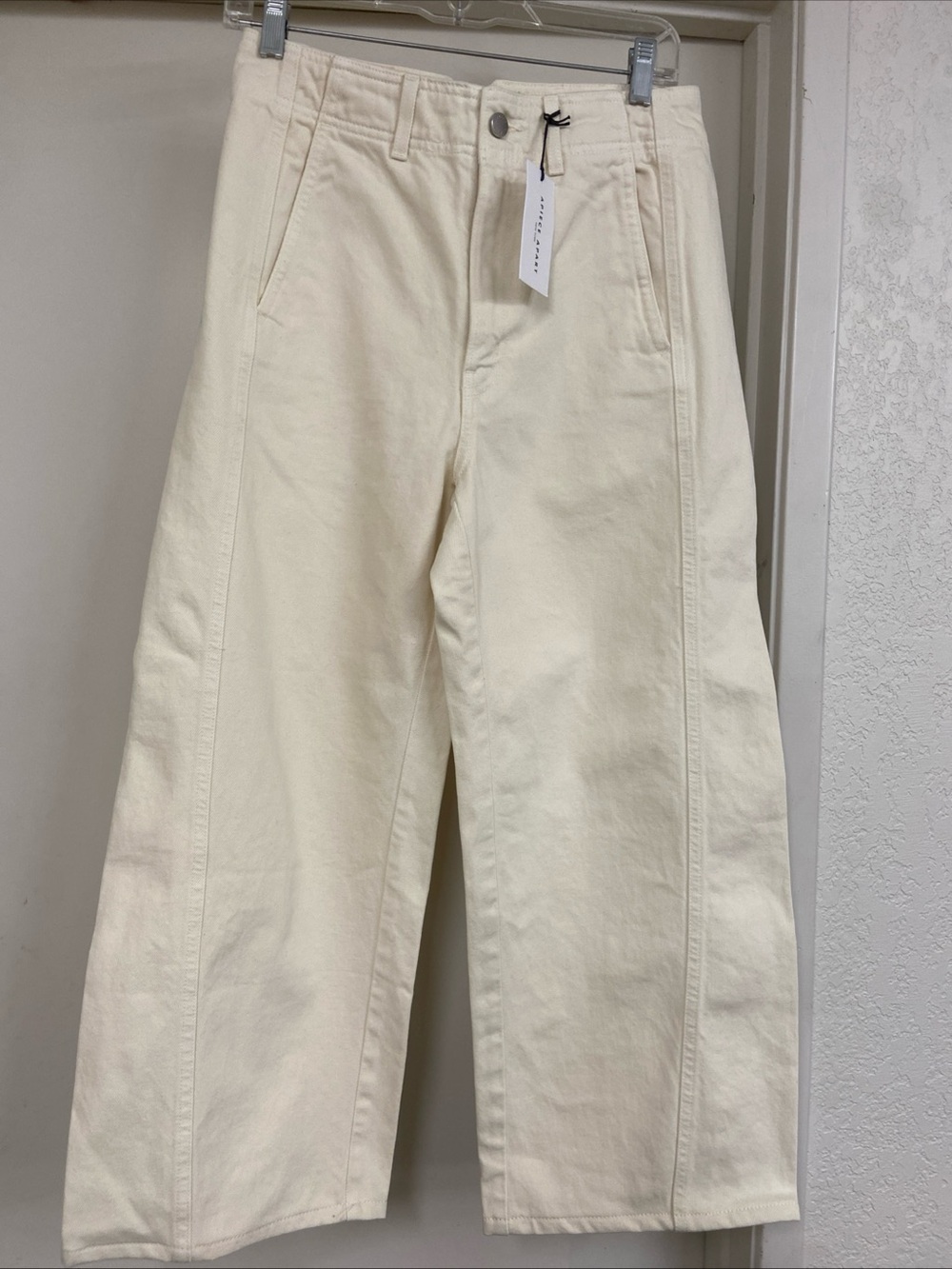 Apiece Apart Cream Wide-Leg Cotton Chinos